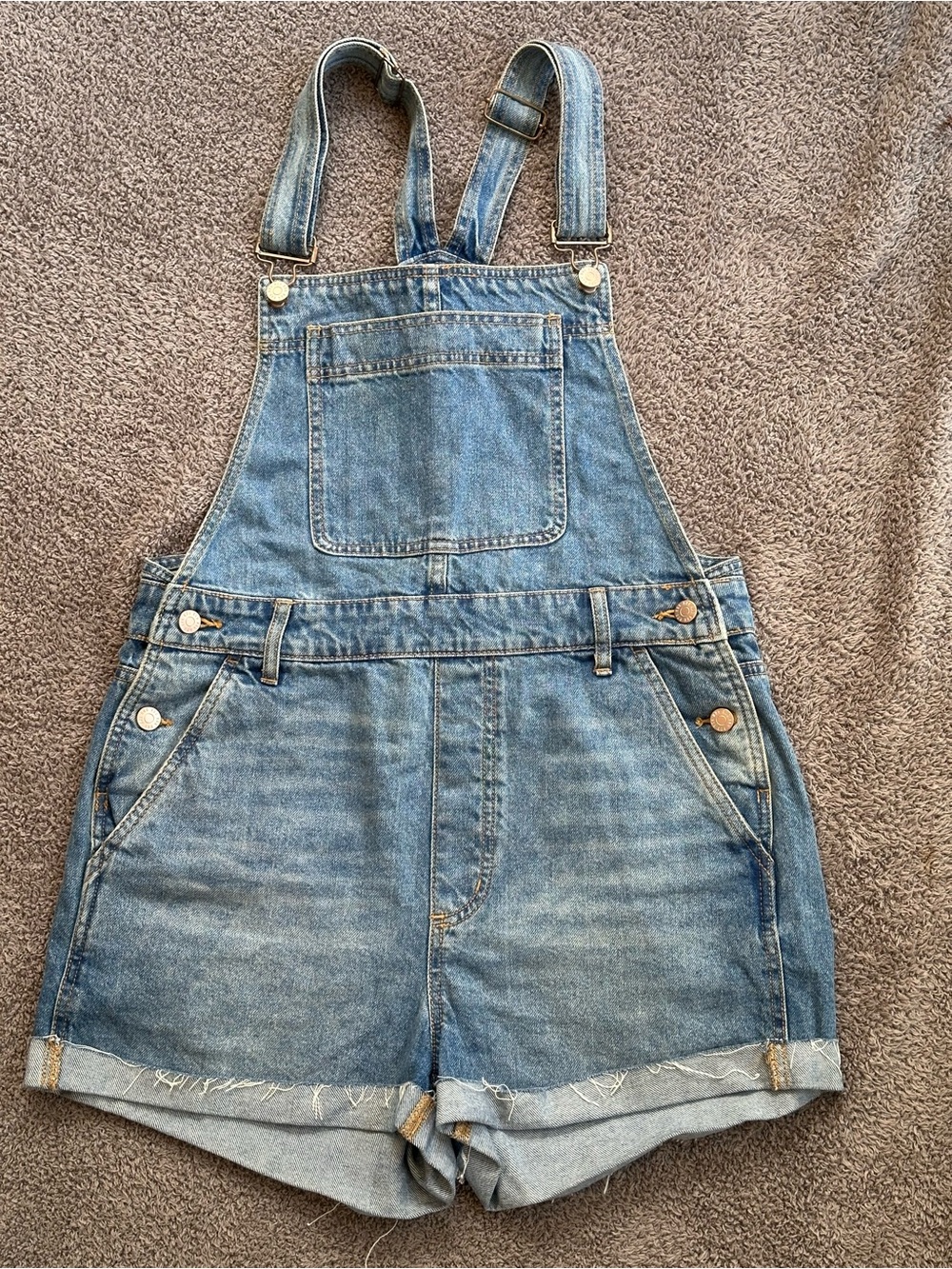 Urban Outfitters Light Blue Denim Short Overalls